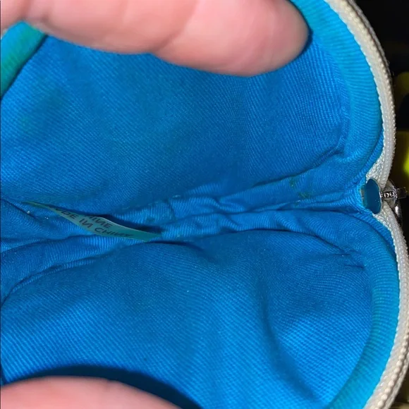 Coach Leather Coin Pouch 4” in diameter with Teal Blue Embossed Hangtag - Picture 6 of 6